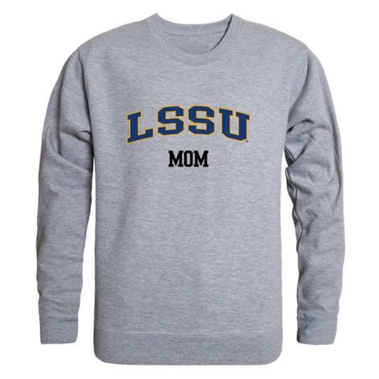 LSSU Lake Superior State University Lakers Mom Fleece Crewneck Pullover Sweatshirt Heather Grey Small-Campus-Wardrobe