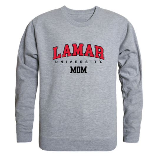 Lamar University Cardinals Mom Fleece Crewneck Pullover Sweatshirt Heather Grey Small-Campus-Wardrobe