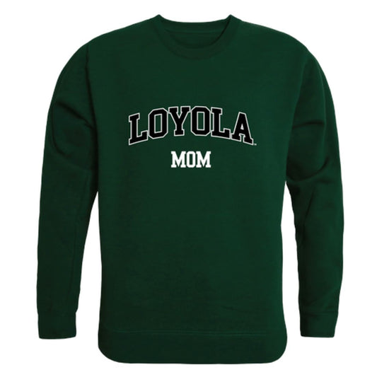 Loyola University Maryland Greyhounds Mom Fleece Crewneck Pullover Sweatshirt Forest Small-Campus-Wardrobe