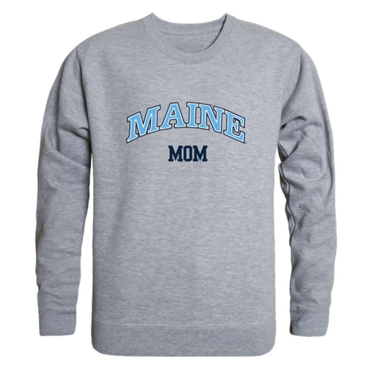 UMaine University of Maine Black Bears Mom Fleece Crewneck Pullover Sweatshirt Heather Grey Small-Campus-Wardrobe
