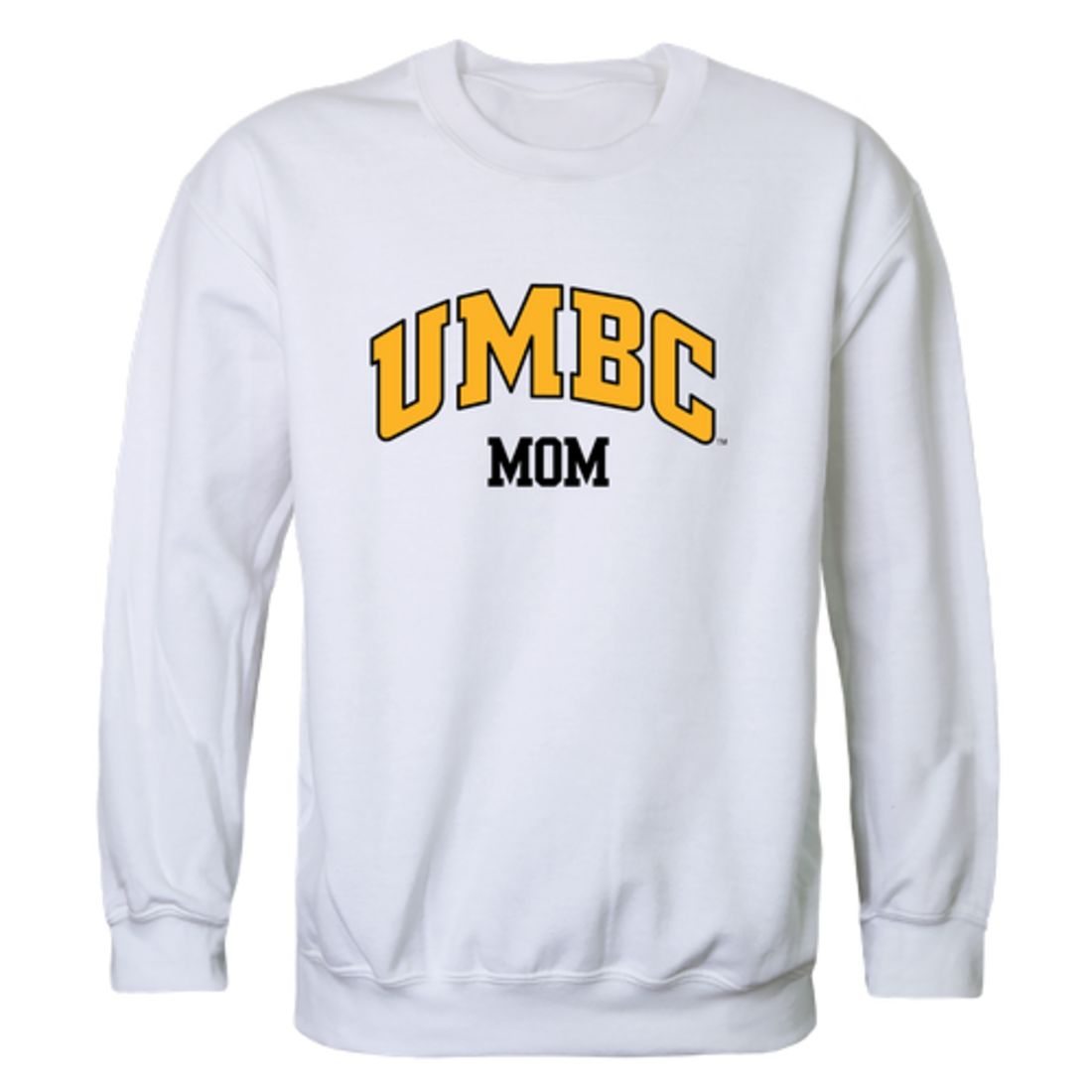 UMBC University of Maryland Baltimore Retrievers Mom Fleece Crewneck Pullover Sweatshirt Black Small-Campus-Wardrobe