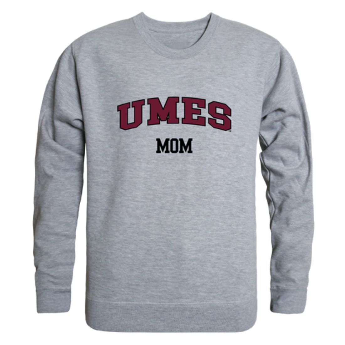 UMES University of Maryland Eastern Shore Hawks Mom Fleece Crewneck Pullover Sweatshirt Heather Grey Small-Campus-Wardrobe