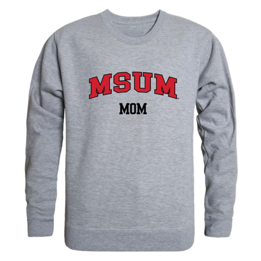 MSUM Minnesota State University Moorhead Dragons Mom Fleece Crewneck Pullover Sweatshirt Heather Grey Small-Campus-Wardrobe