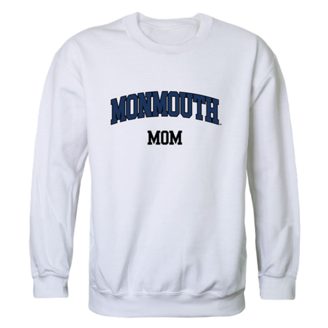 Monmouth University Hawks Mom Fleece Crewneck Pullover Sweatshirt Heather Grey Small-Campus-Wardrobe
