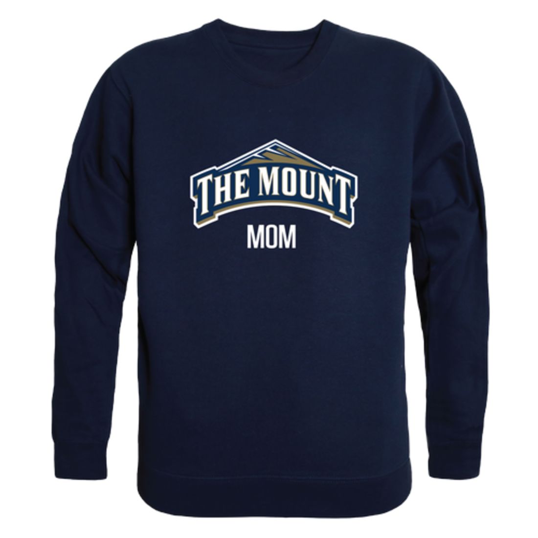 Mount St Mary's University Mountaineers Mountaineers Mountaineers Mom Fleece Crewneck Pullover Sweatshirt Heather Grey Small-Campus-Wardrobe