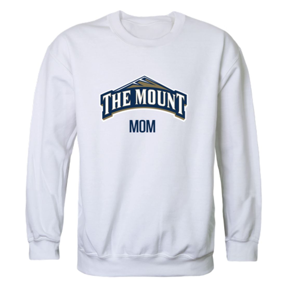 Mount St Mary's University Mountaineers Mountaineers Mountaineers Mom Fleece Crewneck Pullover Sweatshirt Heather Grey Small-Campus-Wardrobe