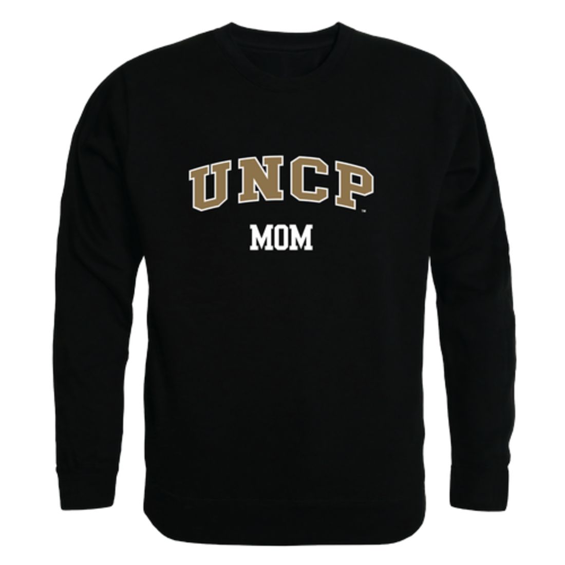 UNCP University of North Carolina at Pembroke Braves Mom Fleece Crewneck Pullover Sweatshirt Black Small-Campus-Wardrobe