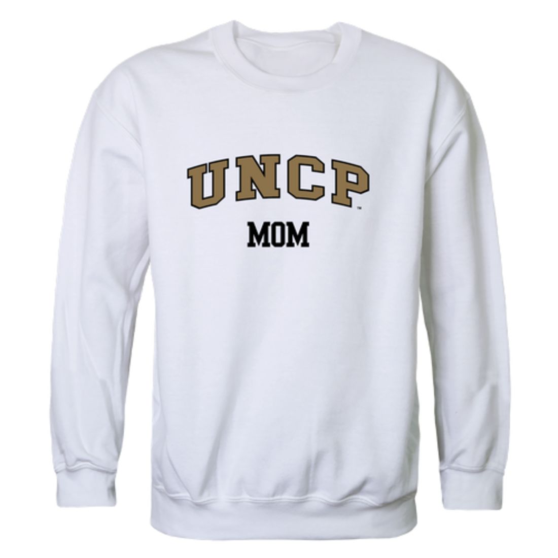UNCP University of North Carolina at Pembroke Braves Mom Fleece Crewneck Pullover Sweatshirt Black Small-Campus-Wardrobe