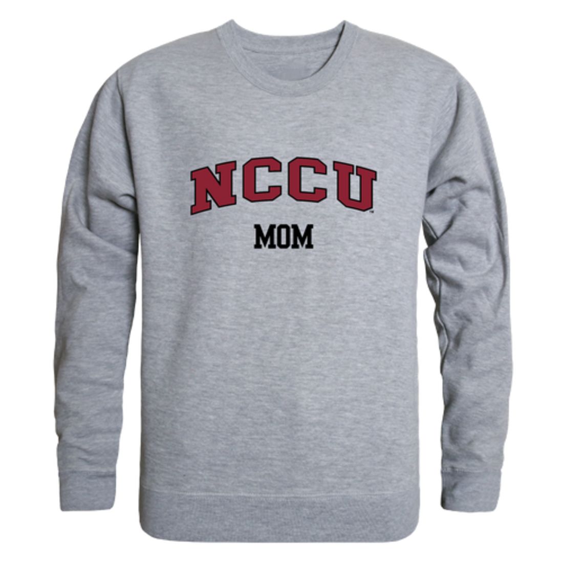 NCCU North Carolina Central University Eagles Mom Fleece Crewneck Pullover Sweatshirt Heather Grey Small-Campus-Wardrobe