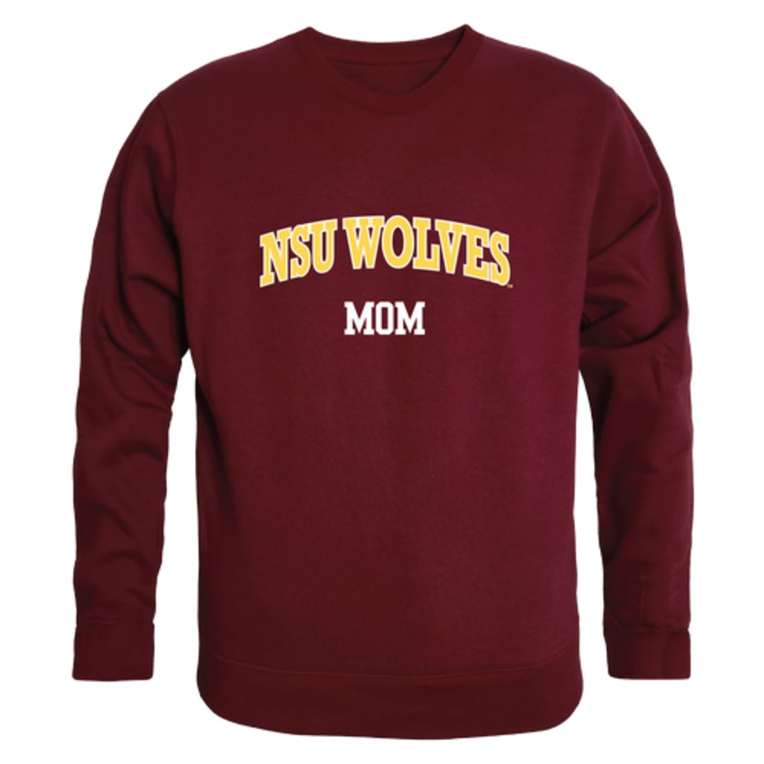 NSU Northern State University Wolves Mom Fleece Crewneck Pullover Sweatshirt Heather Grey Small-Campus-Wardrobe