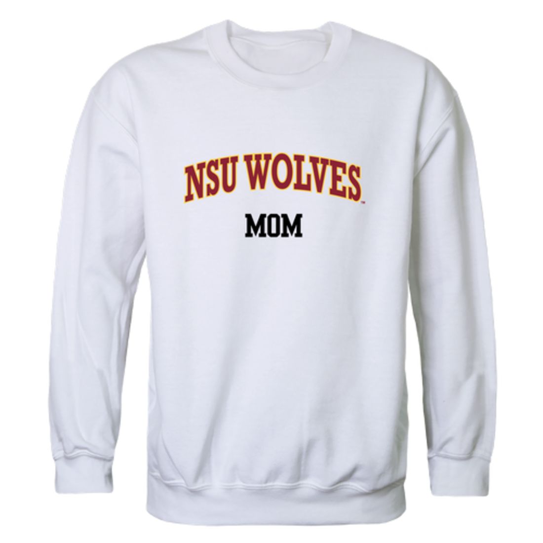 NSU Northern State University Wolves Mom Fleece Crewneck Pullover Sweatshirt Heather Grey Small-Campus-Wardrobe