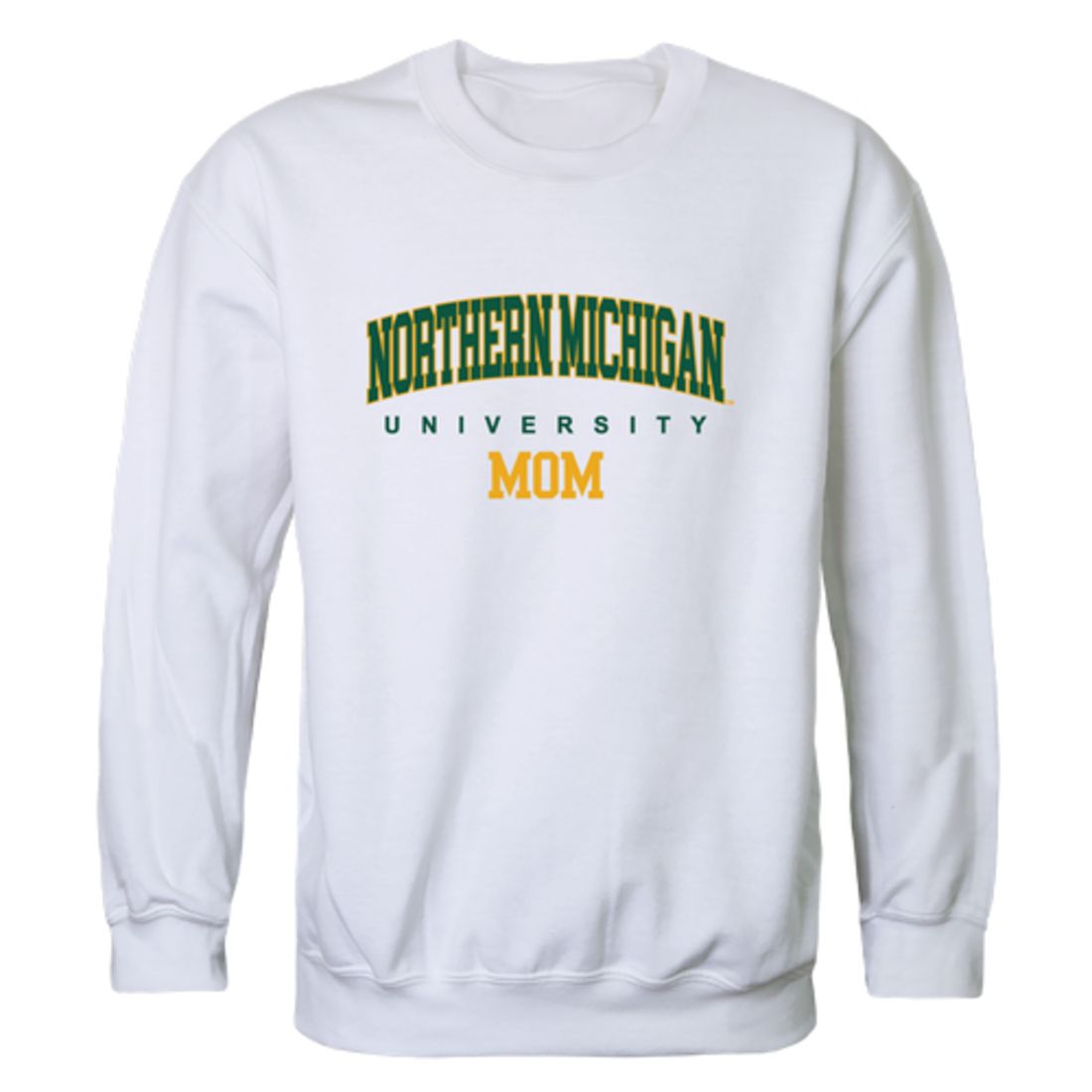 NMU Northern Michigan University Wildcats Mom Fleece Crewneck Pullover Sweatshirt Forest Small-Campus-Wardrobe