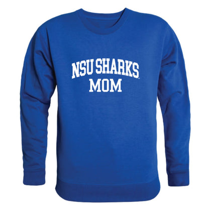 NSU Nova Southeastern University Sharks Mom Fleece Crewneck Pullover Sweatshirt Heather Grey Small-Campus-Wardrobe
