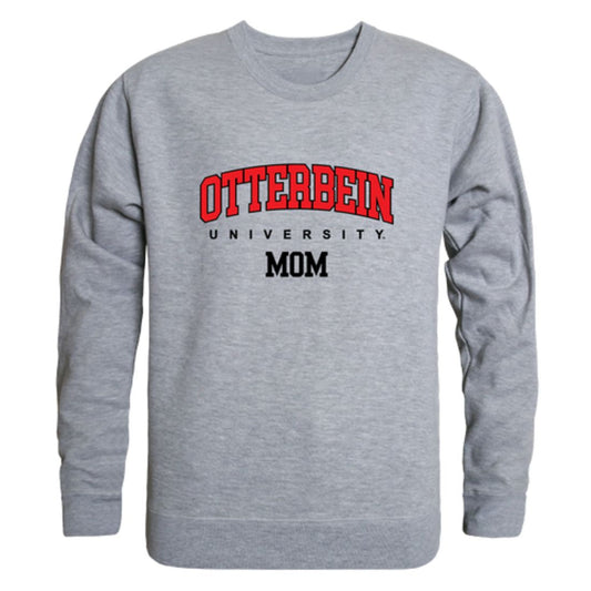 Otterbein University Cardinals Mom Fleece Crewneck Pullover Sweatshirt Heather Grey Small-Campus-Wardrobe