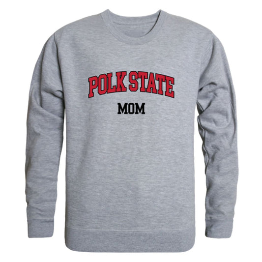 Polk State College Eagles Mom Fleece Crewneck Pullover Sweatshirt Heather Grey Small-Campus-Wardrobe