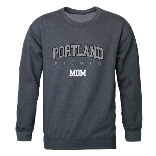 UP University of Portland Pilots Mom Fleece Crewneck Pullover Sweatshirt Heather Charcoal Small-Campus-Wardrobe