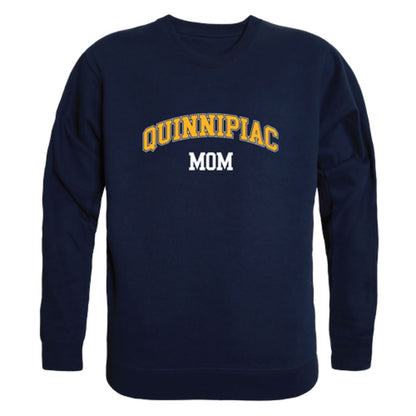 QU Quinnipiac University Bobcats Mom Fleece Crewneck Pullover Sweatshirt Heather Grey Small-Campus-Wardrobe