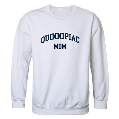 QU Quinnipiac University Bobcats Mom Fleece Crewneck Pullover Sweatshirt Heather Grey Small-Campus-Wardrobe