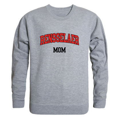 RPI Rensselaer Polytechnic Institute Engineers Mom Fleece Crewneck Pullover Sweatshirt Heather Grey Small-Campus-Wardrobe