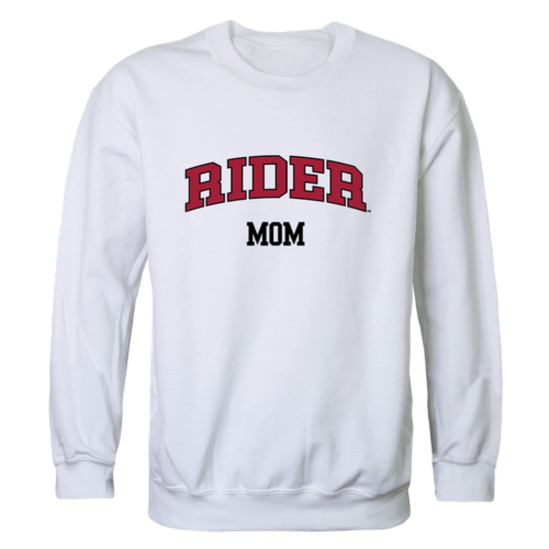 Rider University Broncs Mom Fleece Crewneck Pullover Sweatshirt Heather Charcoal Small-Campus-Wardrobe