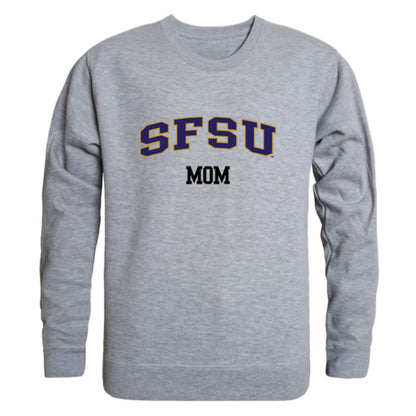 SFSU San Francisco State University Gators Mom Fleece Crewneck Pullover Sweatshirt Heather Charcoal Small-Campus-Wardrobe