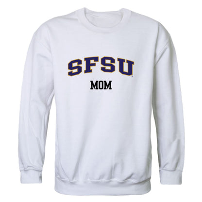 SFSU San Francisco State University Gators Mom Fleece Crewneck Pullover Sweatshirt Heather Charcoal Small-Campus-Wardrobe