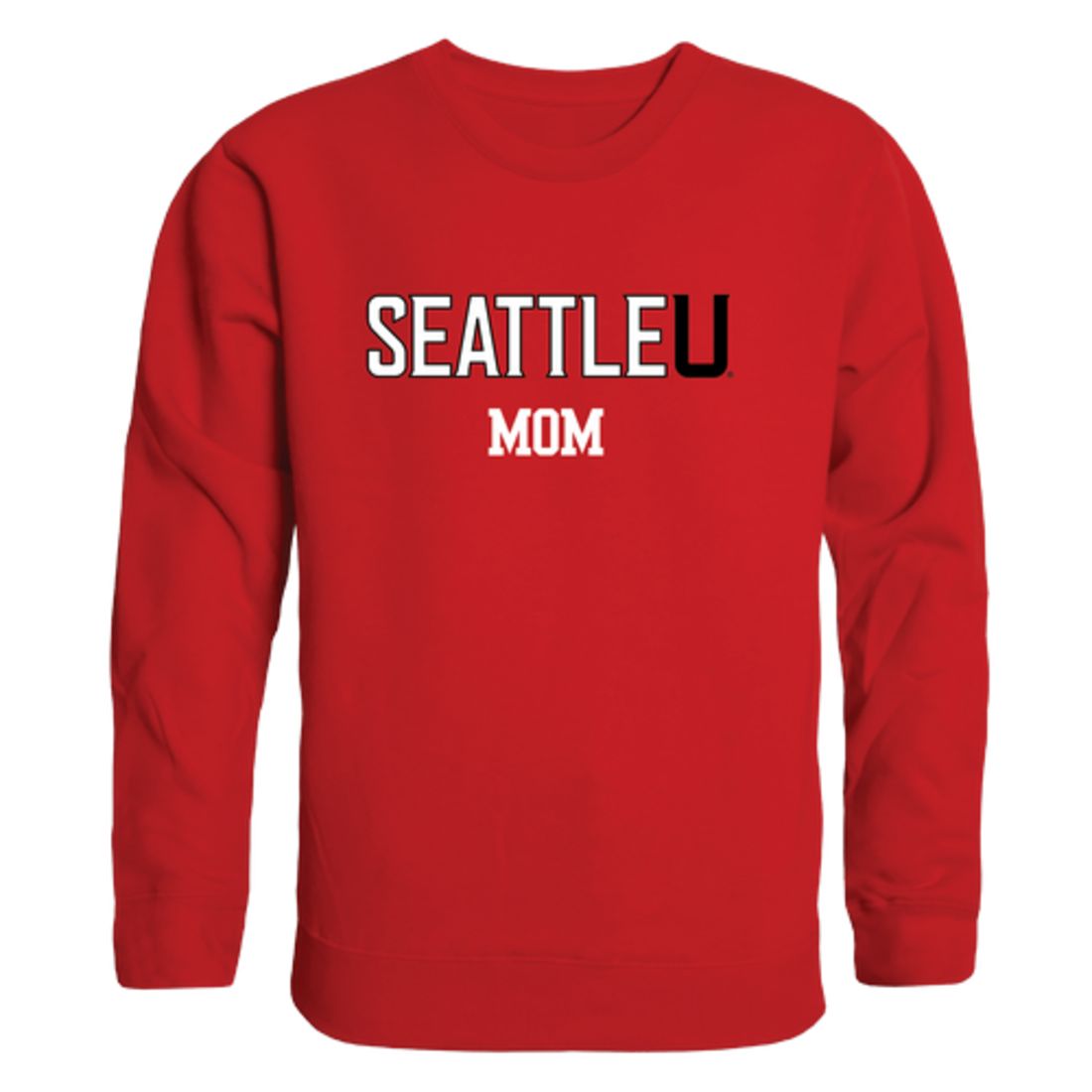 Seattle University Redhawks Mom Fleece Crewneck Pullover Sweatshirt Heather Grey Small-Campus-Wardrobe