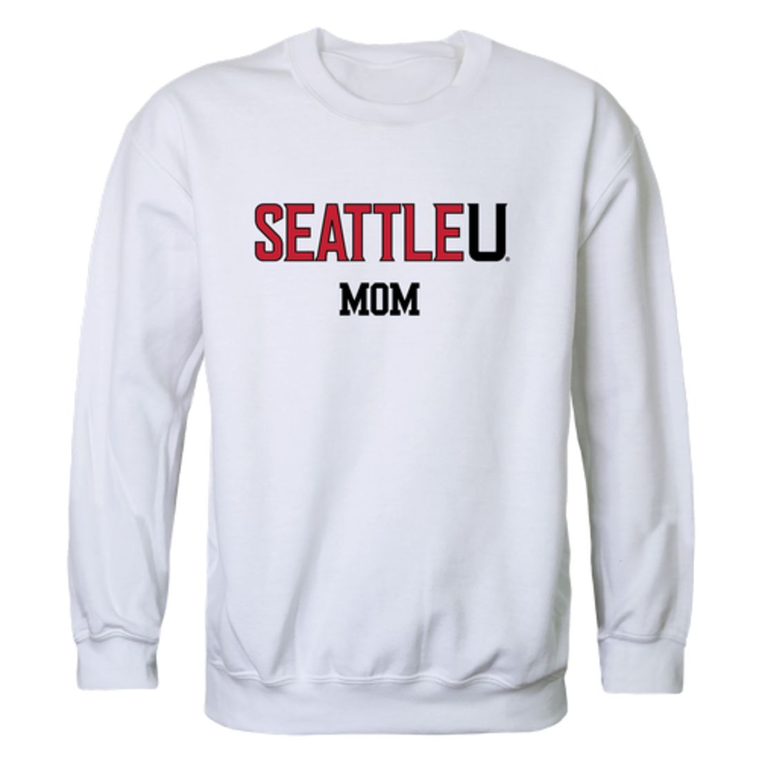 Seattle University Redhawks Mom Fleece Crewneck Pullover Sweatshirt Heather Grey Small-Campus-Wardrobe