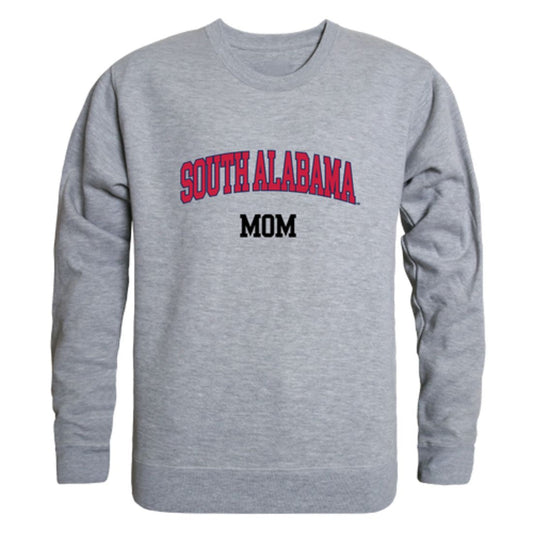 University of South Alabama Jaguars Mom Fleece Crewneck Pullover Sweatshirt Heather Grey Small-Campus-Wardrobe