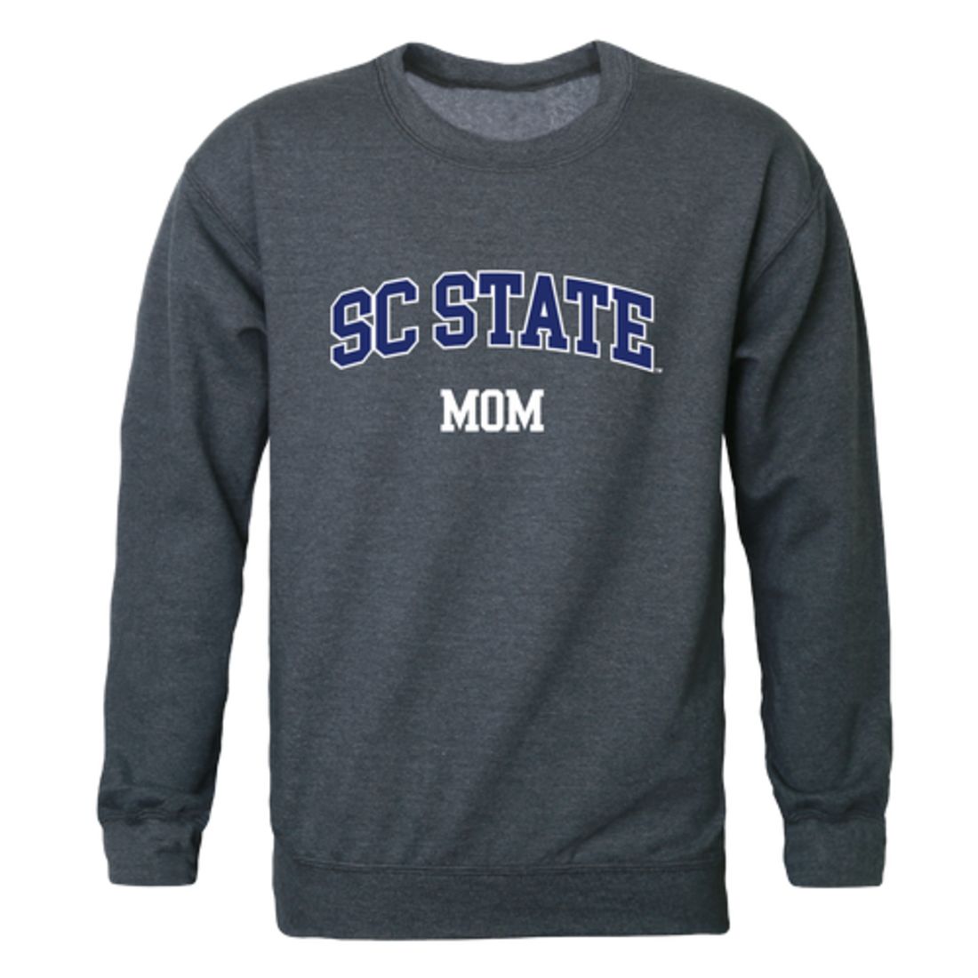 South Carolina State University Bulldogs Mom Fleece Crewneck Pullover Sweatshirt Heather Charcoal Small-Campus-Wardrobe