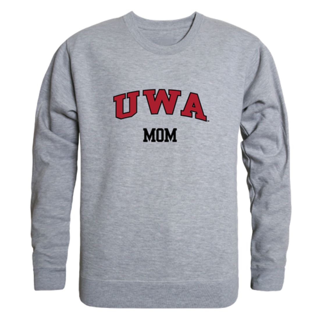 UWA University of West Alabama Tigers Mom Fleece Crewneck Pullover Sweatshirt Heather Charcoal Small-Campus-Wardrobe