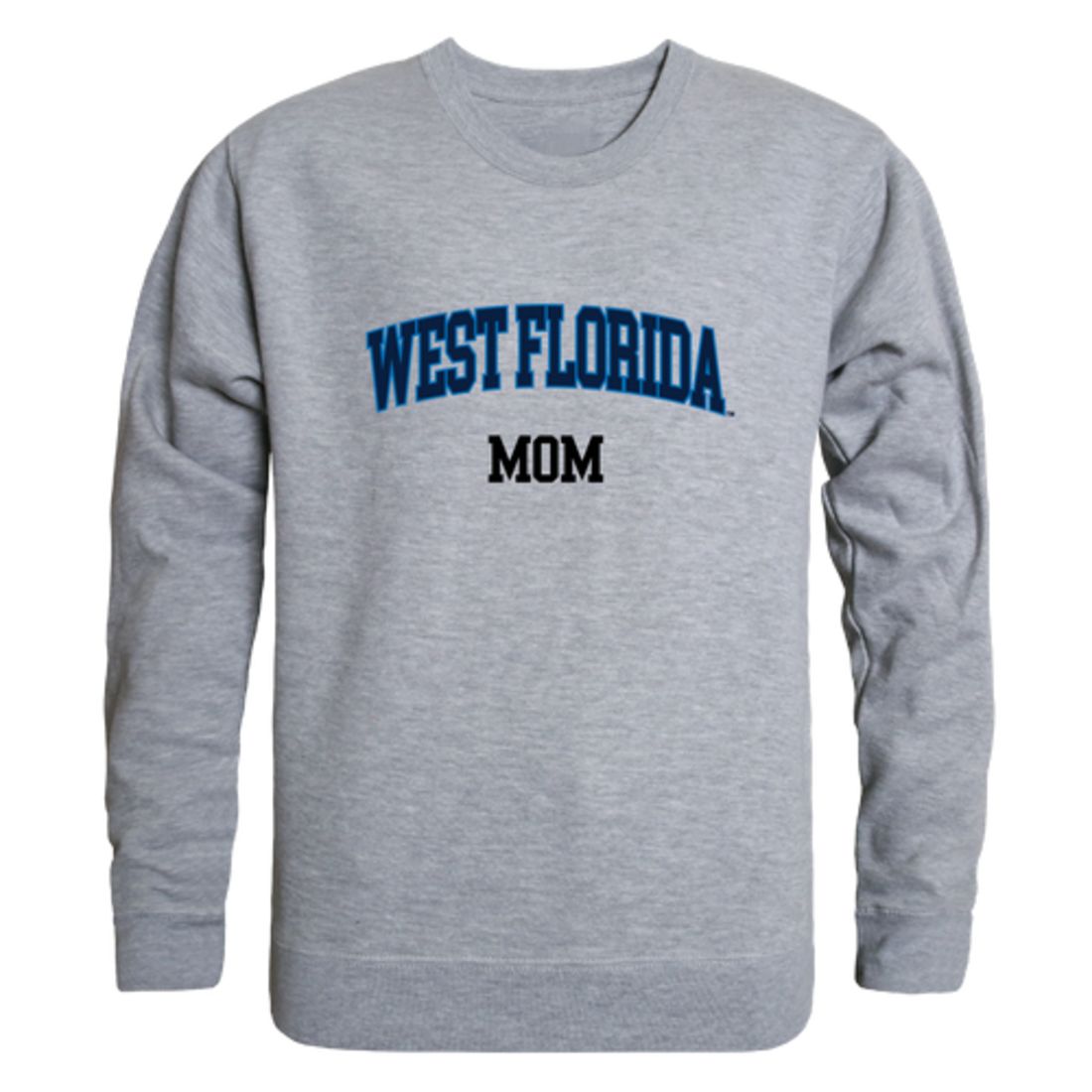 UWF University of West Florida Argonauts Mom Fleece Crewneck Pullover Sweatshirt Heather Grey Small-Campus-Wardrobe