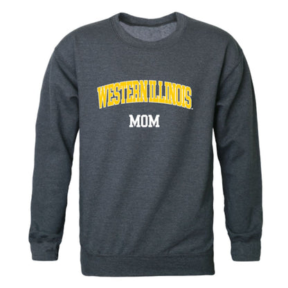 WIU Western Illinois University Leathernecks Mom Fleece Crewneck Pullover Sweatshirt Heather Charcoal Small-Campus-Wardrobe