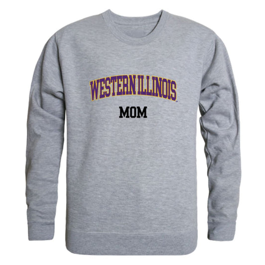 Mouseover Image, WIU Western Illinois University Leathernecks Mom Fleece Crewneck Pullover Sweatshirt Heather Charcoal Small-Campus-Wardrobe