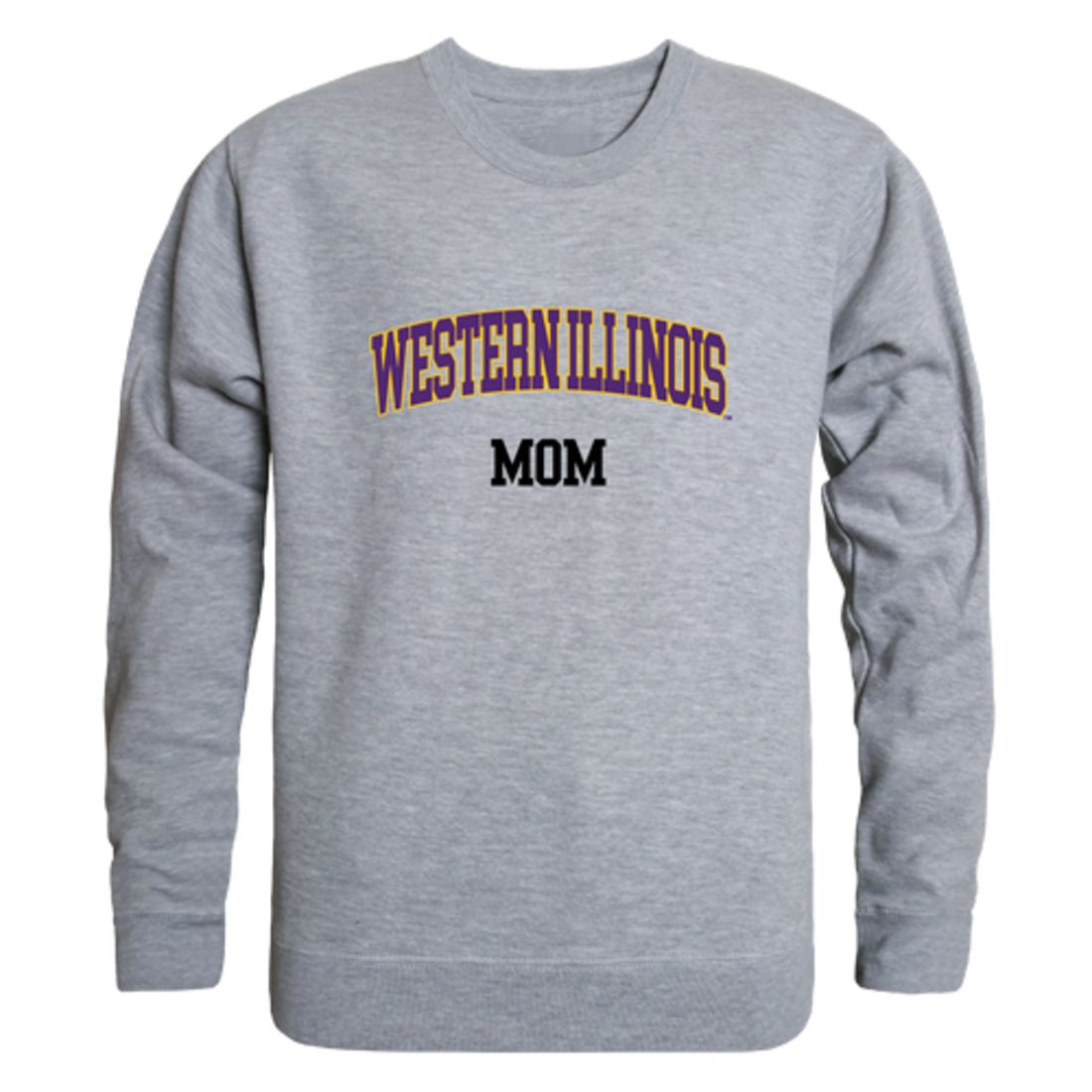 WIU Western Illinois University Leathernecks Mom Fleece Crewneck Pullover Sweatshirt Heather Charcoal Small-Campus-Wardrobe