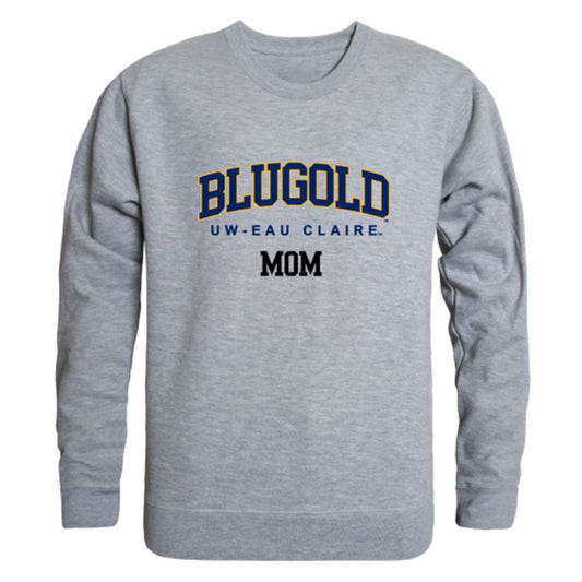 UWEC University of Wisconsin-Eau Claire Blugolds Mom Fleece Crewneck Pullover Sweatshirt Heather Grey Small-Campus-Wardrobe
