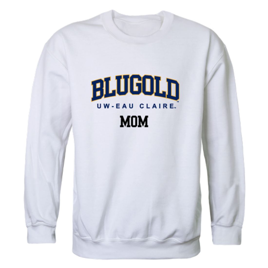 UWEC University of Wisconsin-Eau Claire Blugolds Mom Fleece Crewneck Pullover Sweatshirt Heather Grey Small-Campus-Wardrobe