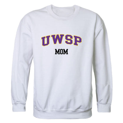 UWSP University of Wisconsin Stevens Point Pointers Mom Fleece Crewneck Pullover Sweatshirt Heather Charcoal Small-Campus-Wardrobe
