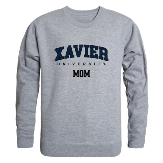 Xavier University Musketeers Mom Fleece Crewneck Pullover Sweatshirt Heather Grey Small-Campus-Wardrobe