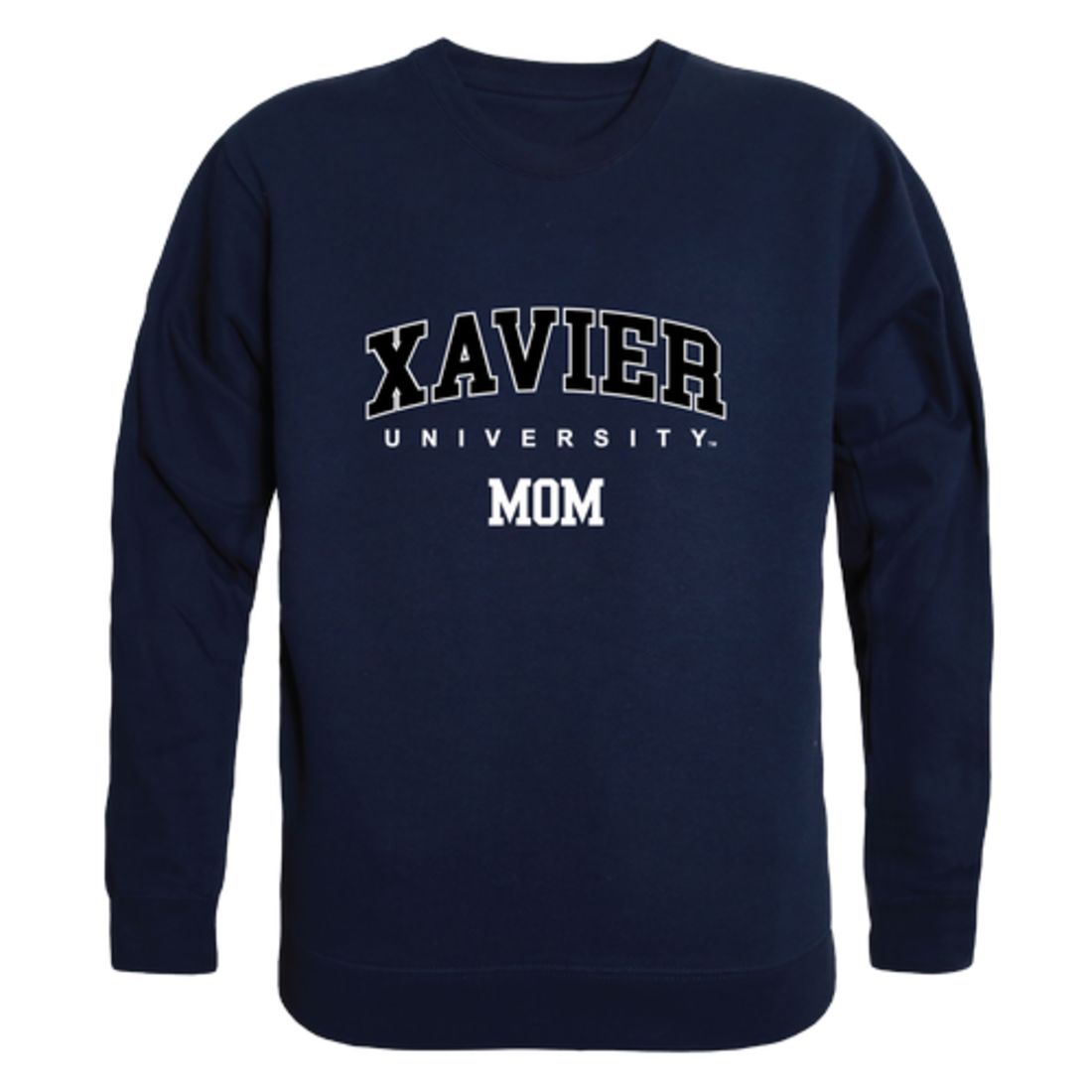 Xavier University Musketeers Mom Fleece Crewneck Pullover Sweatshirt Heather Grey Small-Campus-Wardrobe