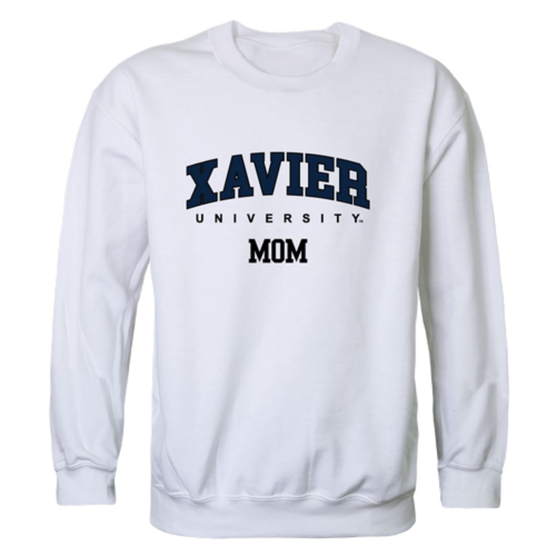 Xavier University Musketeers Mom Fleece Crewneck Pullover Sweatshirt Heather Grey Small-Campus-Wardrobe