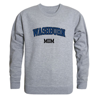 Washburn University Ichabods Mom Fleece Crewneck Pullover Sweatshirt Heather Grey Small-Campus-Wardrobe