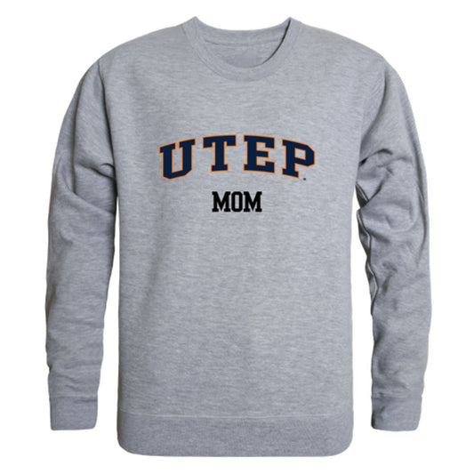 UTEP University of Texas at El Paso Miners Mom Fleece Crewneck Pullover Sweatshirt Heather Grey Small-Campus-Wardrobe