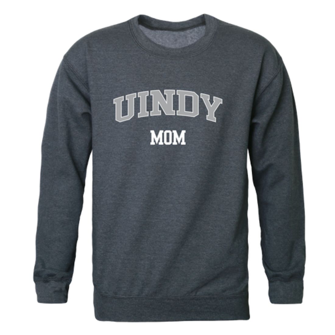 UIndy University of Indianapolis Greyhounds Mom Fleece Crewneck Pullover Sweatshirt Heather Charcoal Small-Campus-Wardrobe