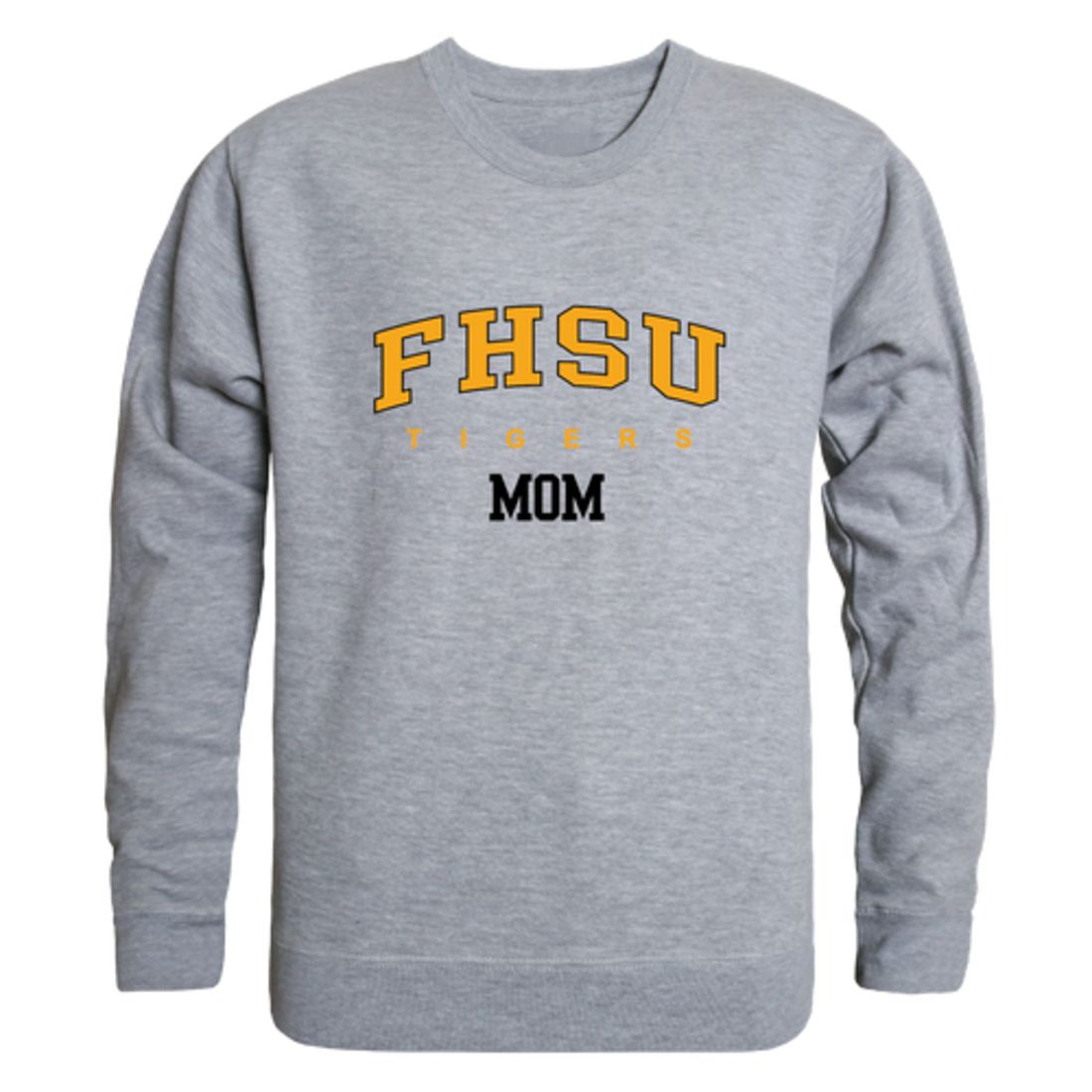 FHSU Fort Hays State University Tigers Mom Fleece Crewneck Pullover Sweatshirt Black Small-Campus-Wardrobe