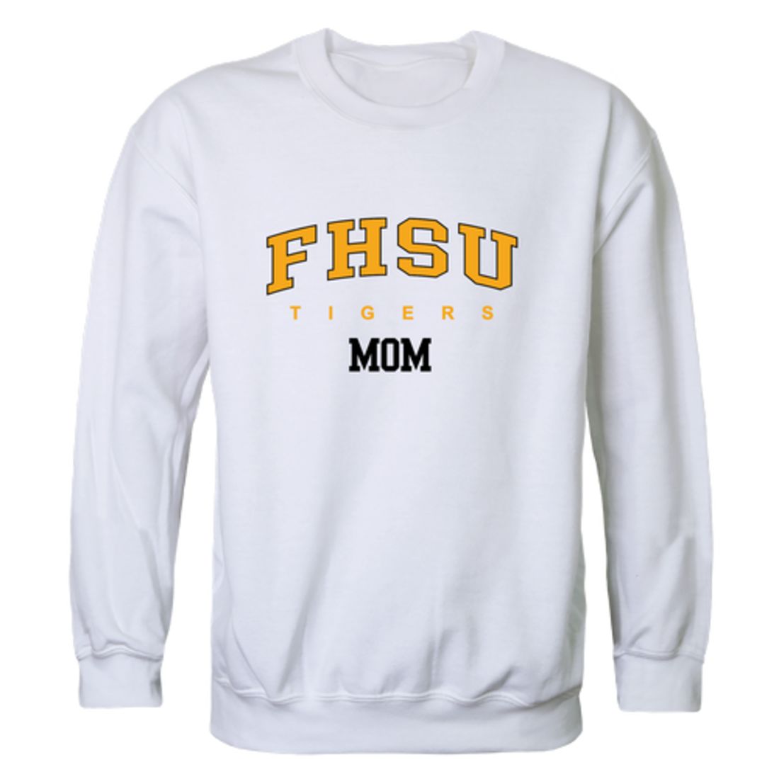 FHSU Fort Hays State University Tigers Mom Fleece Crewneck Pullover Sweatshirt Black Small-Campus-Wardrobe