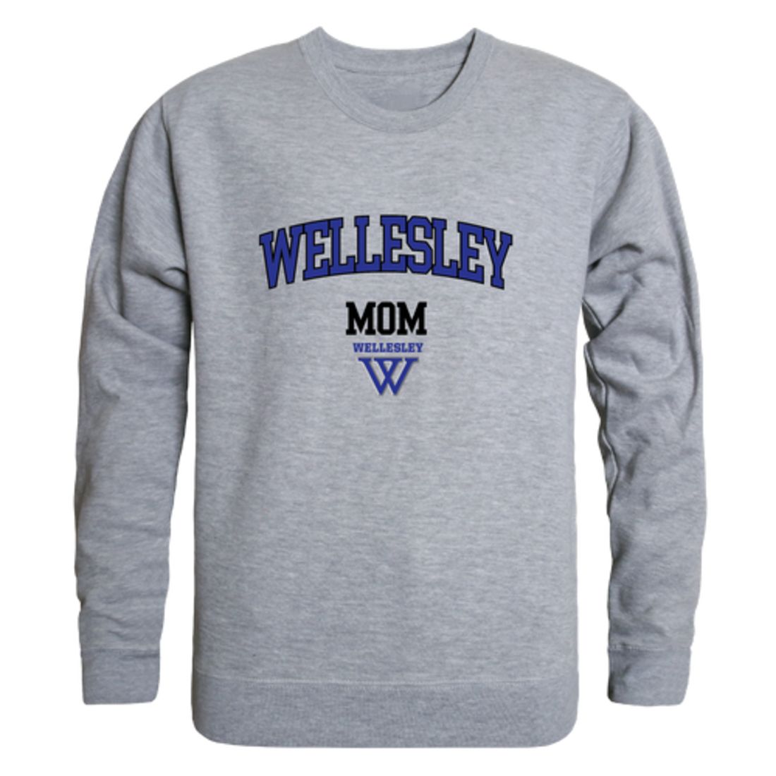Wellesley College Blue Mom Fleece Crewneck Pullover Sweatshirt