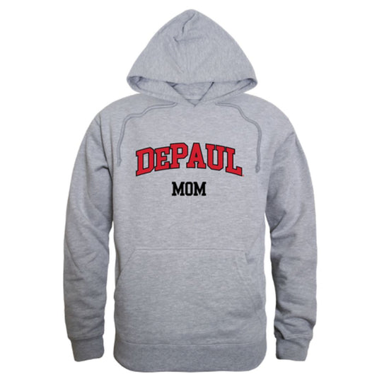 DePaul University Blue Demons Mom Fleece Hoodie Sweatshirts Heather Grey-Campus-Wardrobe