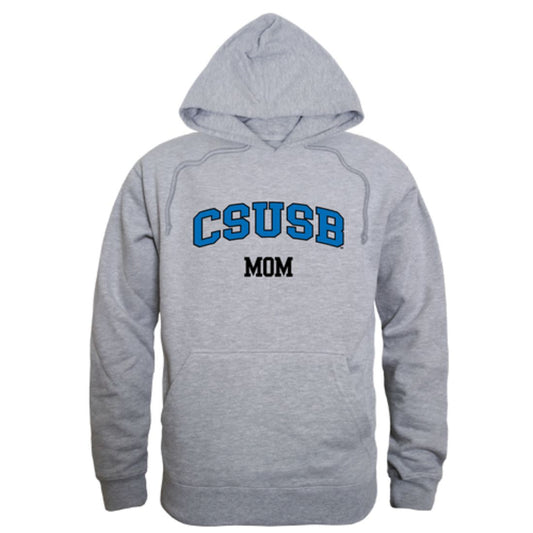 CSUSB California State University San Bernardino Coyotes Mom Fleece Hoodie Sweatshirts Heather Grey-Campus-Wardrobe