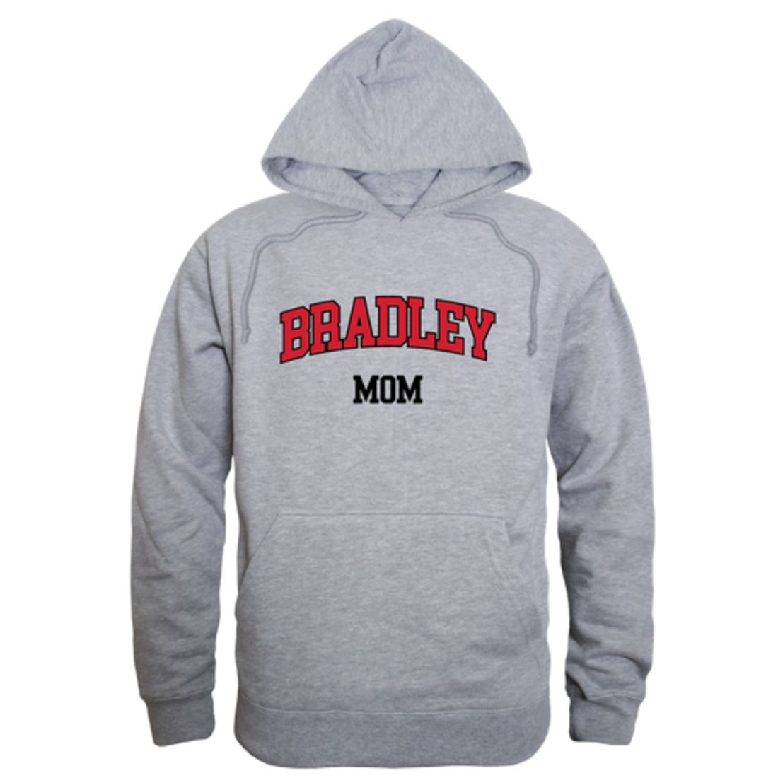 Bradley University Braves Mom Fleece Hoodie Sweatshirts Heather Grey-Campus-Wardrobe